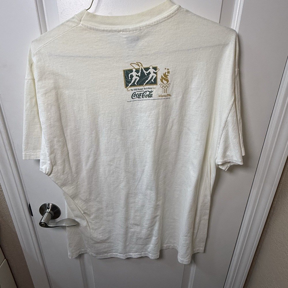 Vintage 1996 Atlanta Olympics Coca-Cola Torch Relay T Shirt USA Hanes XL - Picture 4 of 5